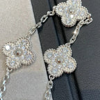 CLOVER 5 MOTIFS DIAMOND BRACELET SILVER
