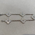 CLOVER 5 MOTIFS DIAMOND BRACELET SILVER