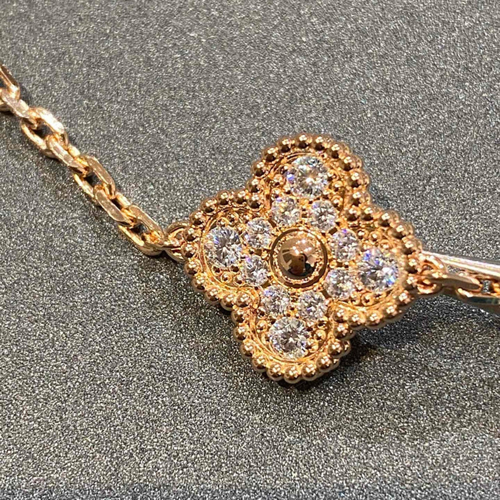 CLOVER 5 MOTIFS FULL DIAMOND BRACELET