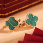 CLOVER MEDIUM 1 MOTIFS MALACHITE EARRINGS