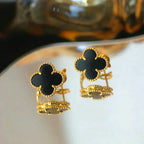 CLOVER MEDIUM 1 MOTIFS ONYX STUD EARRINGS