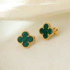 CLOVER MEDIUM 1 MOTIFS MALACHITE EARRINGS