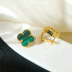 CLOVER MEDIUM 1 MOTIFS MALACHITE EARRINGS