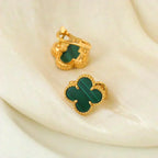 CLOVER MEDIUM 1 MOTIFS MALACHITE EARRINGS
