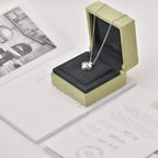 CLOVER 15MM DIAMOND LASER NECKLACE SILVER