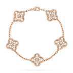 CLOVER 5 MOTIFS FULL DIAMOND BRACELET