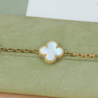 CLOVER 5 MOTIF WHITE MOP BRACELET
