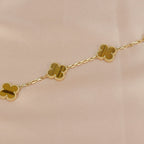 CLOVER 5 MOTIFS TIGER EYE BRACELET