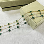CLOVER 6 MOTIF MALACHITE BRACELET