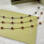 CLOVER 6 MOTIF RED AGATE BRACELET