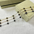 CLOVER 6 MOTIF ONYXS BRACELET