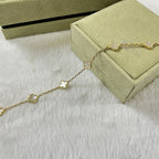 CLOVER 6 MOTIF WHITE MOP BRACELET