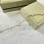 CLOVER 6 MOTIF WHITE MOP BRACELET