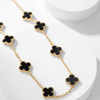 CLOVERS THE 10-MOTIFS ONYX NECKLACE