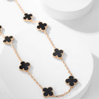CLOVERS THE 10-MOTIFS ONYX NECKLACE