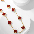 CLOVERS THE 10-MOTIFS CARNELIAN NECKLACE