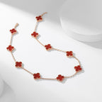 CLOVERS THE 10-MOTIFS CARNELIAN NECKLACE