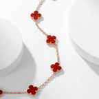 CLOVERS THE 10-MOTIFS CARNELIAN NECKLACE