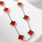 CLOVERS THE 10-MOTIFS CARNELIAN NECKLACE