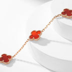 CLOVERS THE 10-MOTIFS CARNELIAN NECKLACE