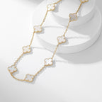 CLOVERS THE 10-MOTIFS WHITE MOTHER OF PEARL NECKLACE