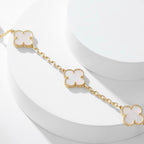 CLOVERS THE 10-MOTIFS WHITE MOTHER OF PEARL NECKLACE