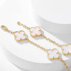 CLOVERS THE 10-MOTIFS WHITE MOTHER OF PEARL NECKLACE