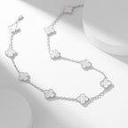 CLOVERS THE 10-MOTIFS WHITE MOTHER OF PEARL NECKLACE