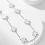 CLOVERS THE 10-MOTIFS WHITE MOTHER OF PEARL NECKLACE