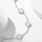 CLOVERS THE 10-MOTIFS WHITE MOTHER OF PEARL NECKLACE