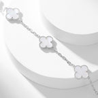 CLOVERS THE 10-MOTIFS WHITE MOTHER OF PEARL NECKLACE