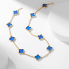 CLOVERS THE 10-MOTIFS BLUE AGATE NECKLACE