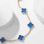 CLOVERS THE 10-MOTIFS BLUE AGATE NECKLACE