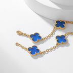 CLOVERS THE 10-MOTIFS BLUE AGATE NECKLACE