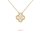 CLOVER 15MM DIAMOND SINGLE FLOWER NECKLACE