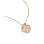 CLOVER 15MM DIAMOND SINGLE FLOWER NECKLACE