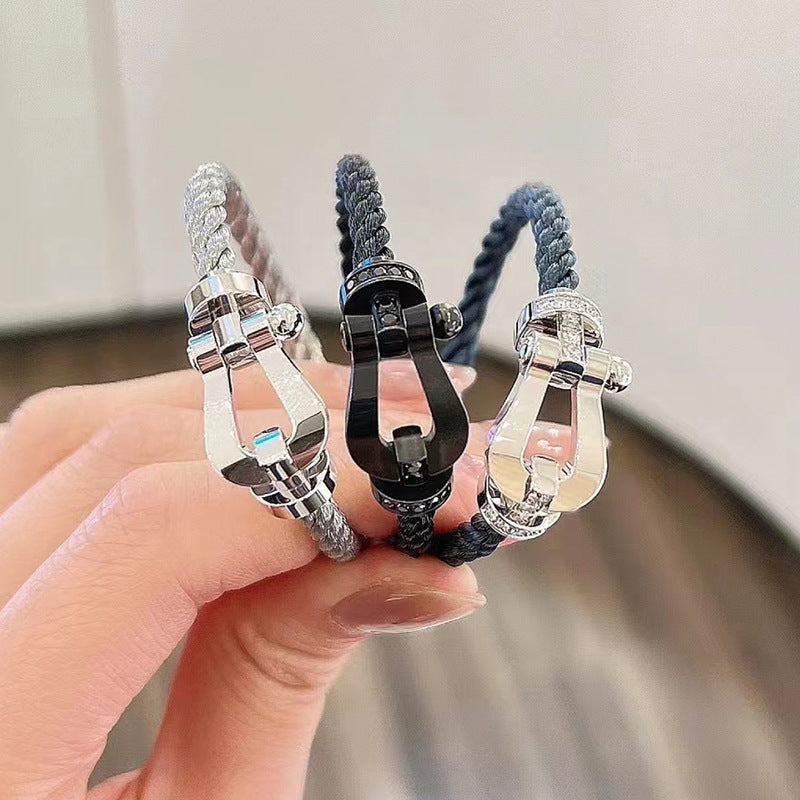 FORCE LARGE HORSESHOE NO DIAMOND BRACELET SILVER