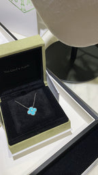 CLOVER 15MM DIAMOND SVRES PORCELAIN NECKLACE SILVER