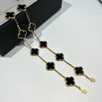 CLOVER 5 MOTIFS BLACK ONYX BRACELET