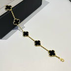 CLOVER 5 MOTIFS BLACK ONYX BRACELET