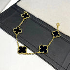 CLOVER 5 MOTIFS BLACK ONYX BRACELET