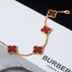 CLOVER 5 MOTIFS RED AGATE BRACELET