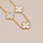 CLOVER 5 MOTIF WHITE MOP BRACELET