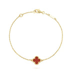 CLOVER CARNELIAN SINGLE FLOWER BRACELET