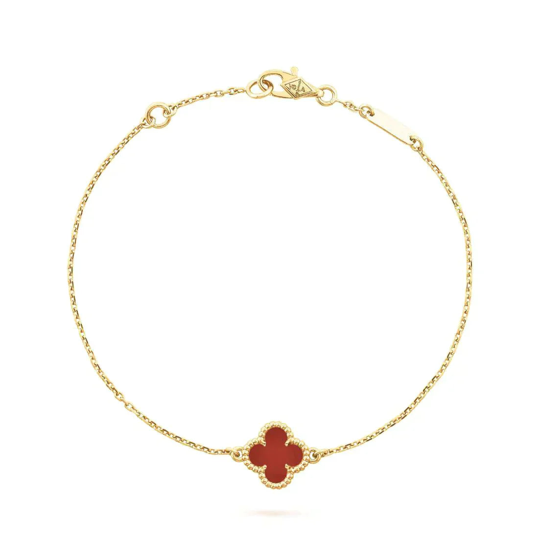 CLOVER CARNELIAN SINGLE FLOWER BRACELET
