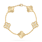 CLOVER BRACELET 5 MOTIFS GOLD DIAMOND