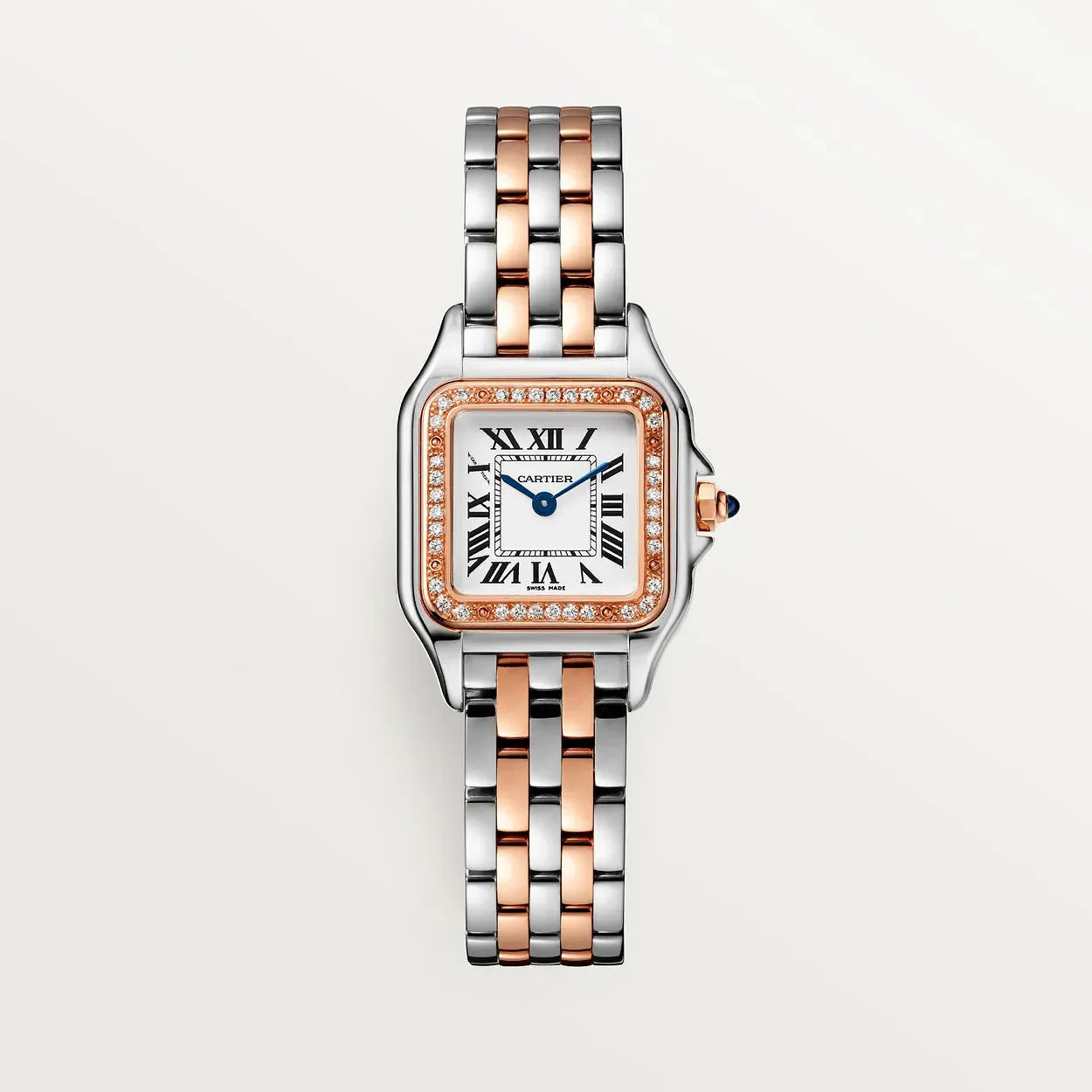 Montre Cartier - Panthère Argenté Rose Pierres