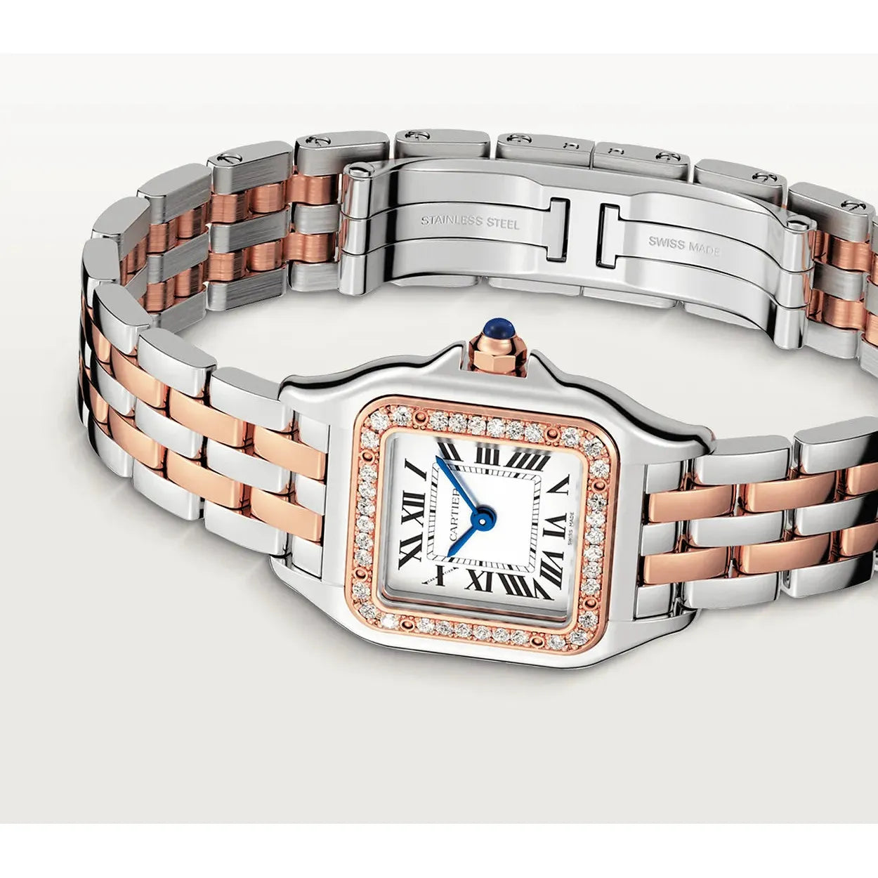 Montre Cartier - Panthère Argenté Rose Pierres
